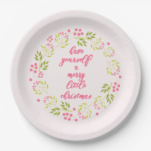 Plato De Papel Placas de papel de la feliz pequeña del navidad