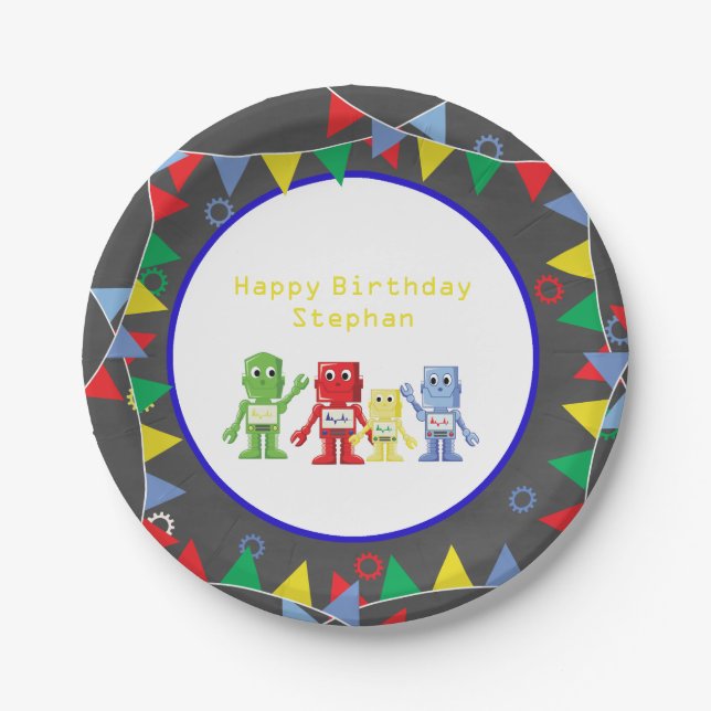 Plato De Papel Placas de papel de la fiesta de cumpleaños de los (Anverso)