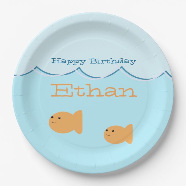 Plato De Papel Placas de papel de la fiesta de cumpleaños del (Anverso)