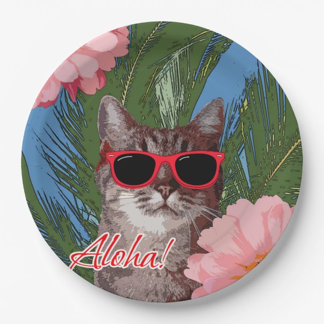 Plato De Papel Placas de papel de la hawaiana 9" (Anverso)