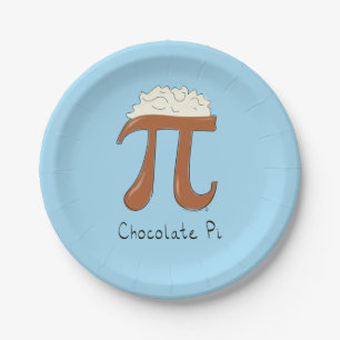 Plato De Papel Placas de papel de la matemáticas pi del chocolat