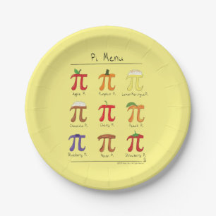 Plato De Papel Placas de papel de la matemáticas pi del menú de