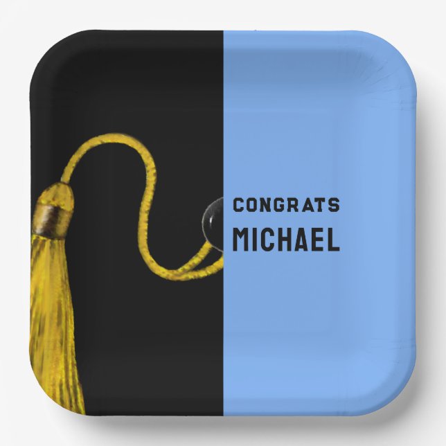 Plato De Papel Placas de papel de la Parte de Graduación Personal (Anverso)