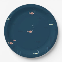 Placas de papel de la pequeña de los pescados