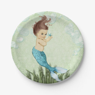 Plato De Papel Placas de papel de la sirena