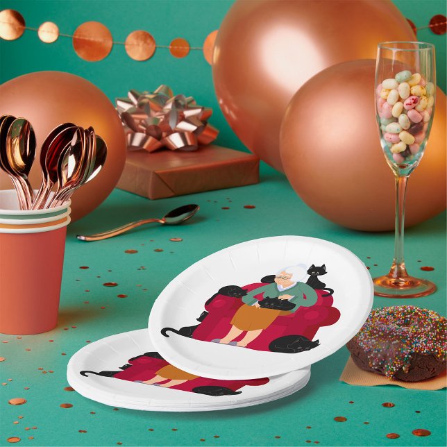 Plato De Papel Placas de papel de Lady Gato Viejo (Subido por el creador)