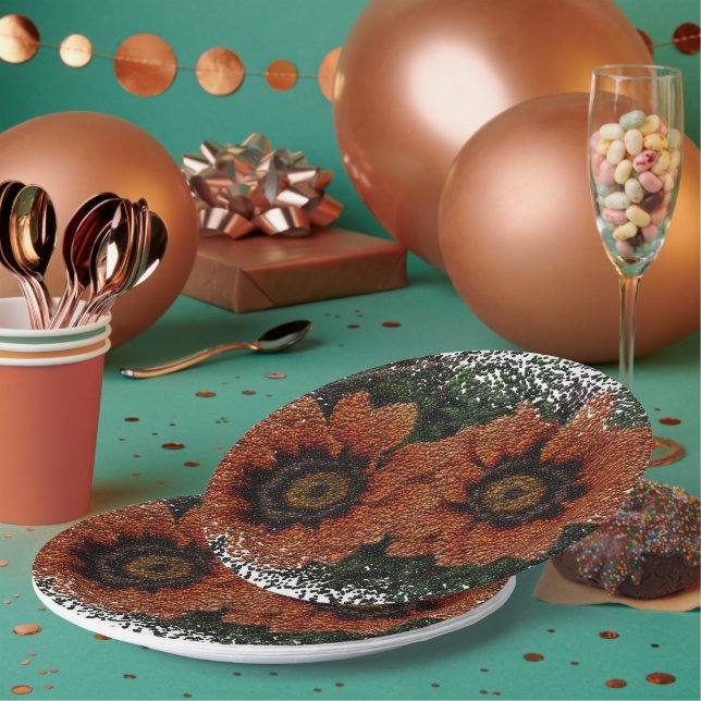 Plato De Papel Placas de papel de las bolas de naranja (Multi)