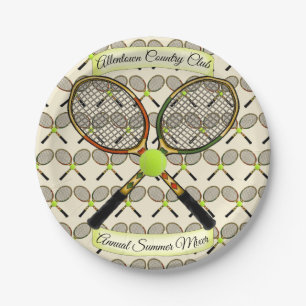 Plato De Papel Placas de papel de las estafas de tenis