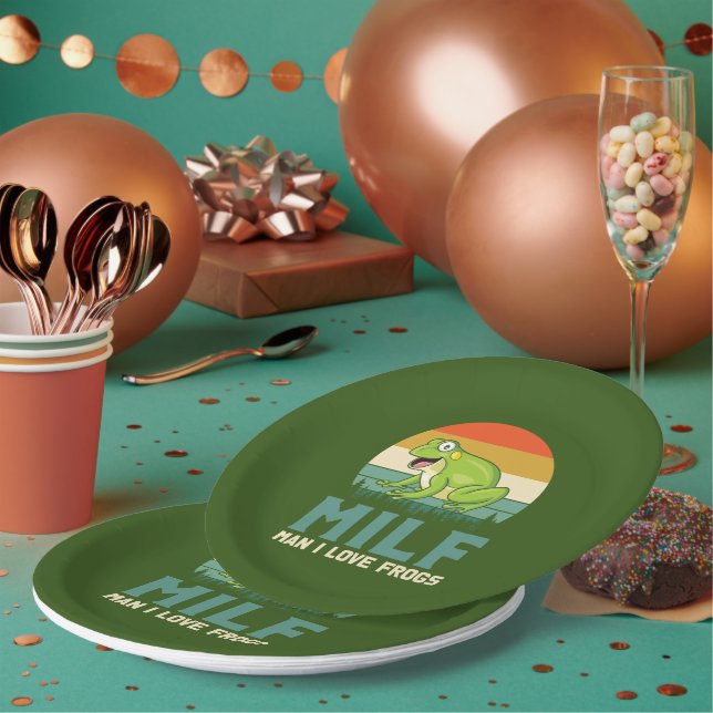 Plato De Papel Placas de papel de las ranas de amor (Multi)