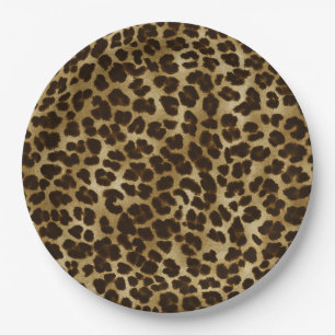 Plato De Papel Placas de papel de leopardo de leopardo para anima