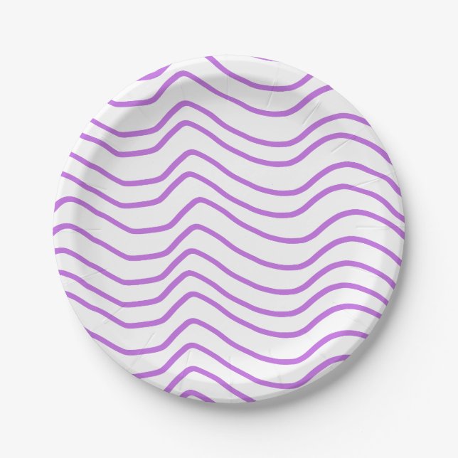 Plato De Papel Placas de papel de línea violeta (Anverso)