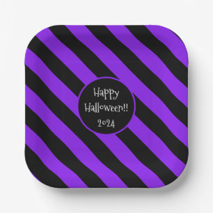 Plato De Papel Placas de papel de líneas de Halloween