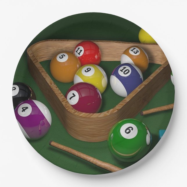 Plato De Papel Placas de papel de los billares (Anverso)