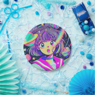 Plato De Papel Placas de papel de los Chicas Kawaii Anime