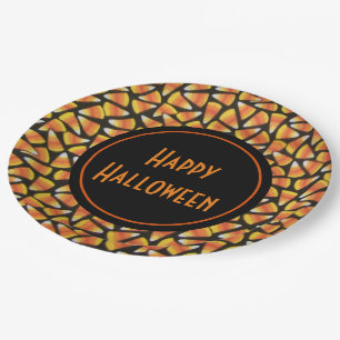 Plato De Papel Placas de papel de maíz dulce de Halloween