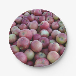 Plato De Papel Placas de papel de manzanas de cosecha de otoño ro
