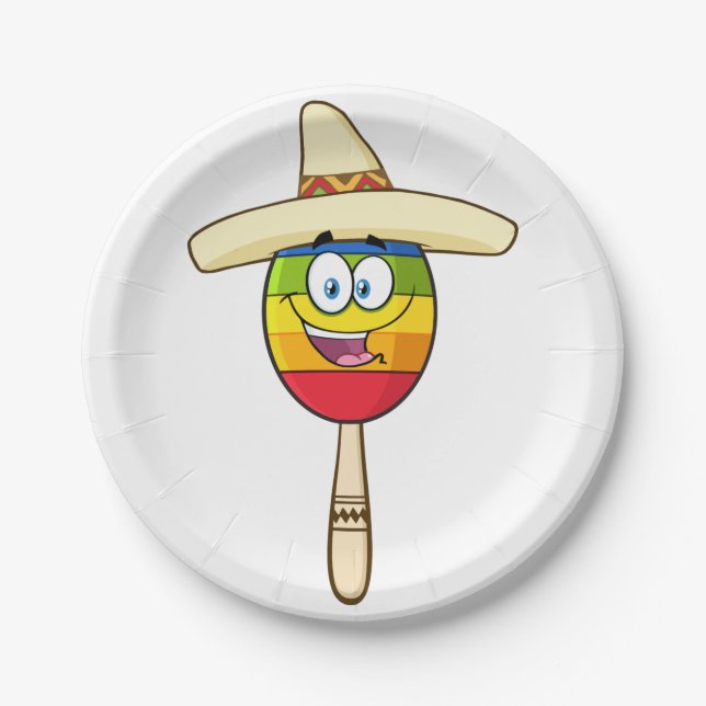 Plato De Papel Placas de papel de Maraca del mexicano (Anverso)