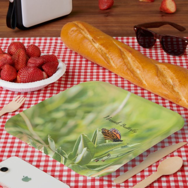 Plato De Papel Placas de papel de mariposa monarca (Picnic)