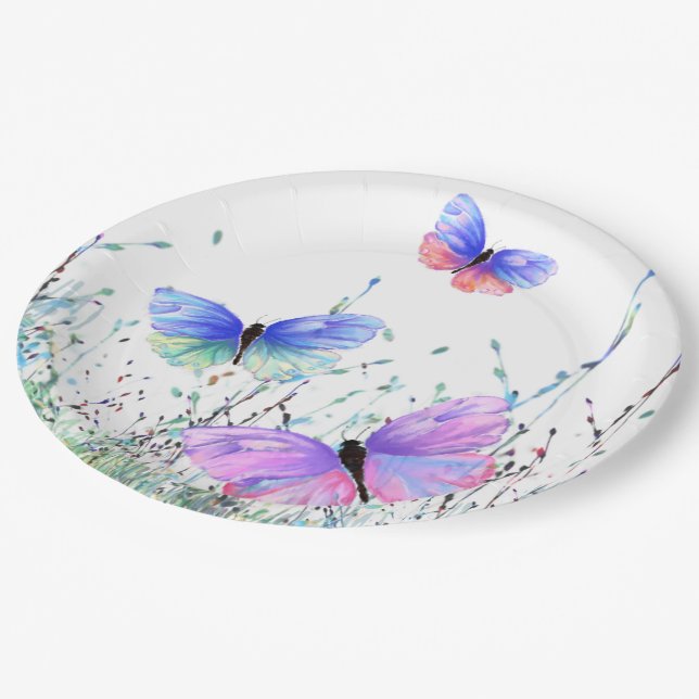 Plato De Papel Placas de papel de mariposas voladoras (Angular)