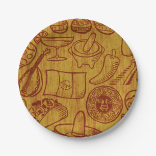 Plato De Papel Placas de papel de México de la fiesta