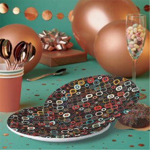 Plato De Papel Placas de papel de Moda del círculo del Boho retro