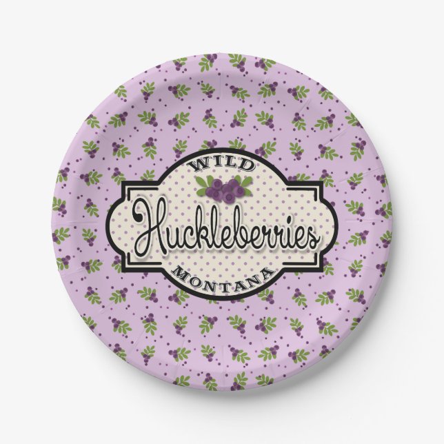Plato De Papel Placas de papel de Montana Huckleberry (Anverso)