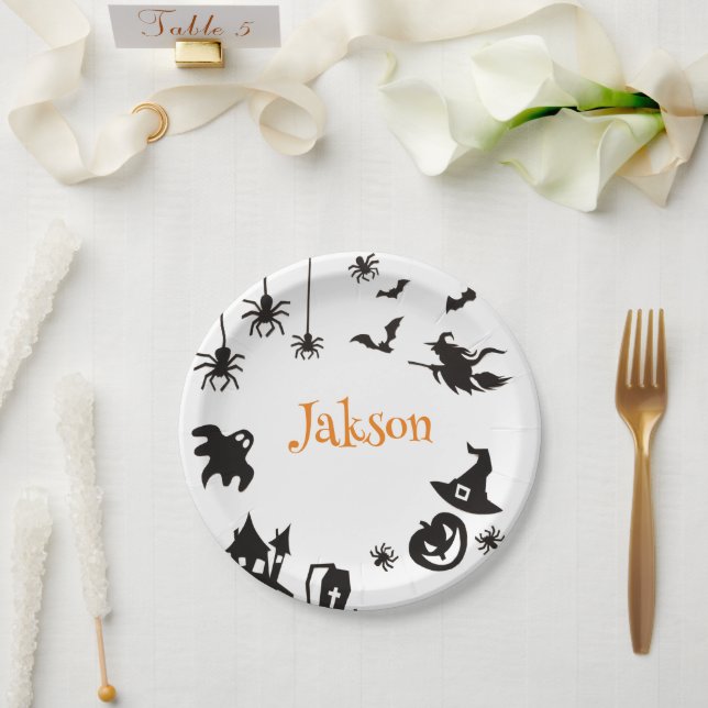 Plato De Papel Placas de papel de nombre de personalizado de Hall (Boda)