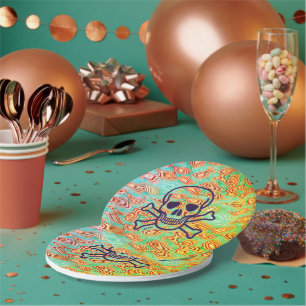 Plato De Papel Placas de papel de Ocean Lava Skull