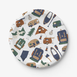 Plato De Papel Placas de papel de patrón de Doodle de Adventure