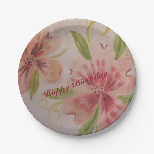 Plato De Papel Placas De Papel De Pequeño Diseñador En Rosa (Anverso)