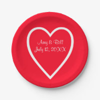 Placas de papel de Personalizado de Boda blanco ro