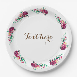 Plato De Papel Placas de papel de Personalizado floral rusas