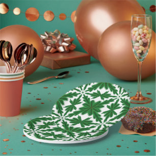 Plato De Papel Placas de papel de Pine Mandala 7"