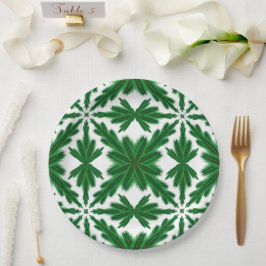 Plato De Papel Placas de papel de Pine Mandala 9"