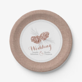 Plato De Papel Placas de papel de pintura de pino de invierno mar