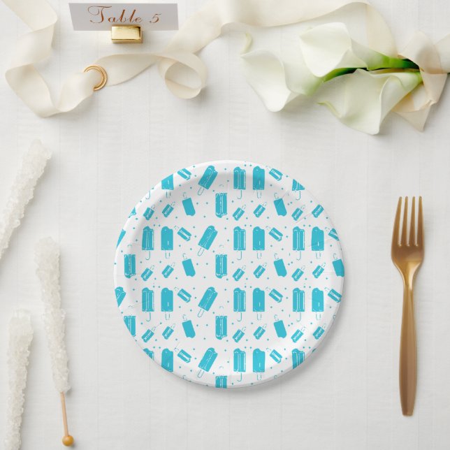 Plato De Papel Placas de papel de plástico verde azulado (Boda)