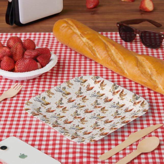Plato De Papel Placas de papel de pollo (Picnic)
