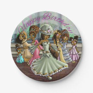 Plato De Papel "Placas de papel de princesas Birthday 7"