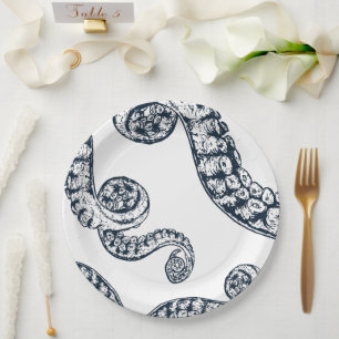 Plato De Papel Placas de papel de pulpo náutico de la marina