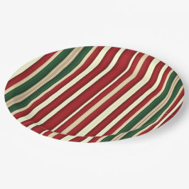 Plato De Papel Placas de papel de rayas-11 para navidades