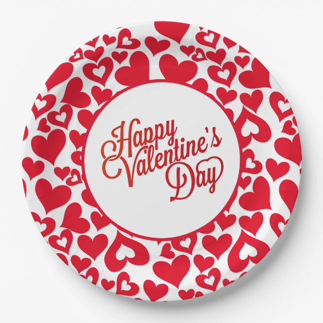 Plato De Papel Placas de papel de San Valentín (Anverso)