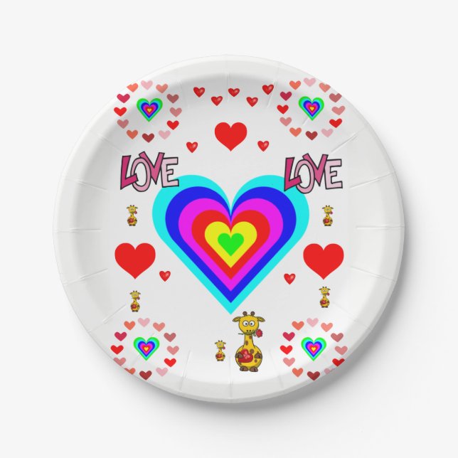 Plato De Papel Placas de papel de San Valentín (Anverso)