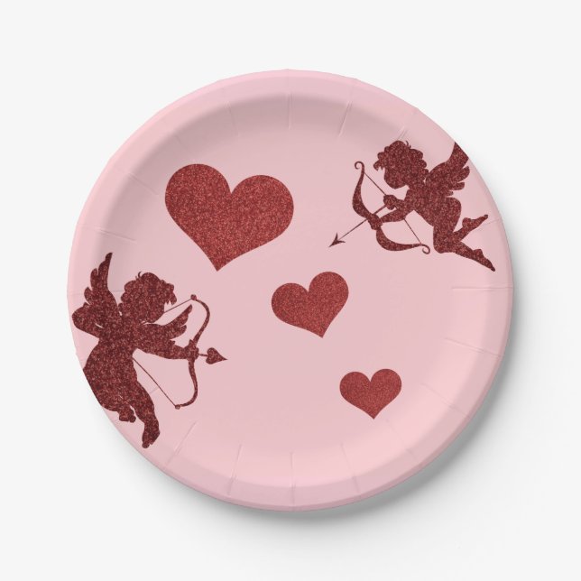 Plato De Papel Placas de papel de San Valentín (Anverso)