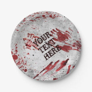 Plato De Papel Placas de papel de sangre zombi personalizadas