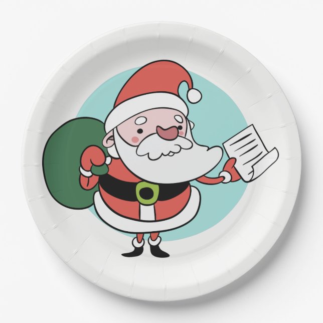 Plato De Papel Placas de papel de Santa Claus (Anverso)