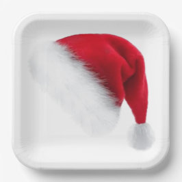 Plato De Papel Placas de papel de Santa Hat