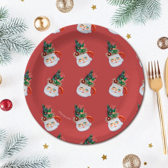 Plato De Papel Placas de papel de Santa Mug antiguas (Subido por el creador)