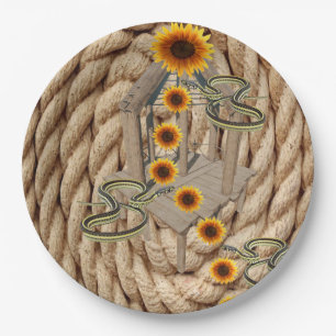 Plato De Papel Placas de papel de serpientes de girasol