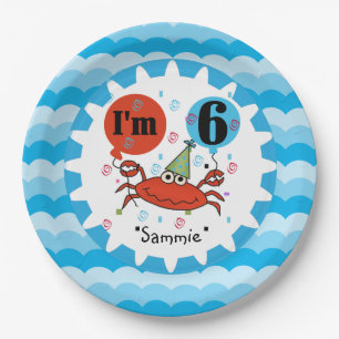 Plato De Papel Placas de papel de sexto cumpleaños personalizada