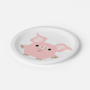 Plato De Papel Placas de papel de Shorty del cerdo lindo del
